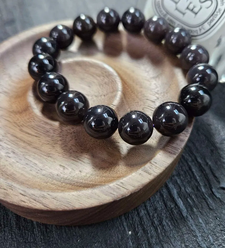 Certified 100% Natural Grade A Hetian Nephrite Black Jade Bracelet