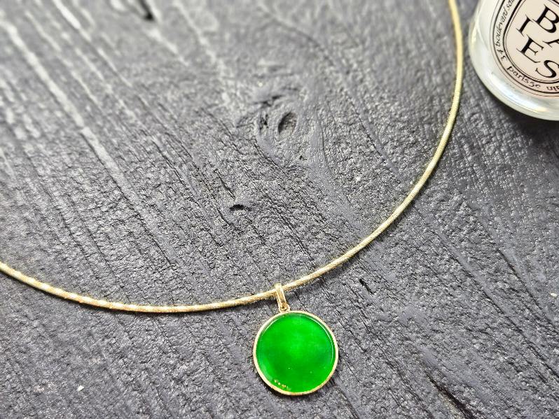 Certified Grade A 100% Natural Guatemala 18K Gold Eternity Pendant Only