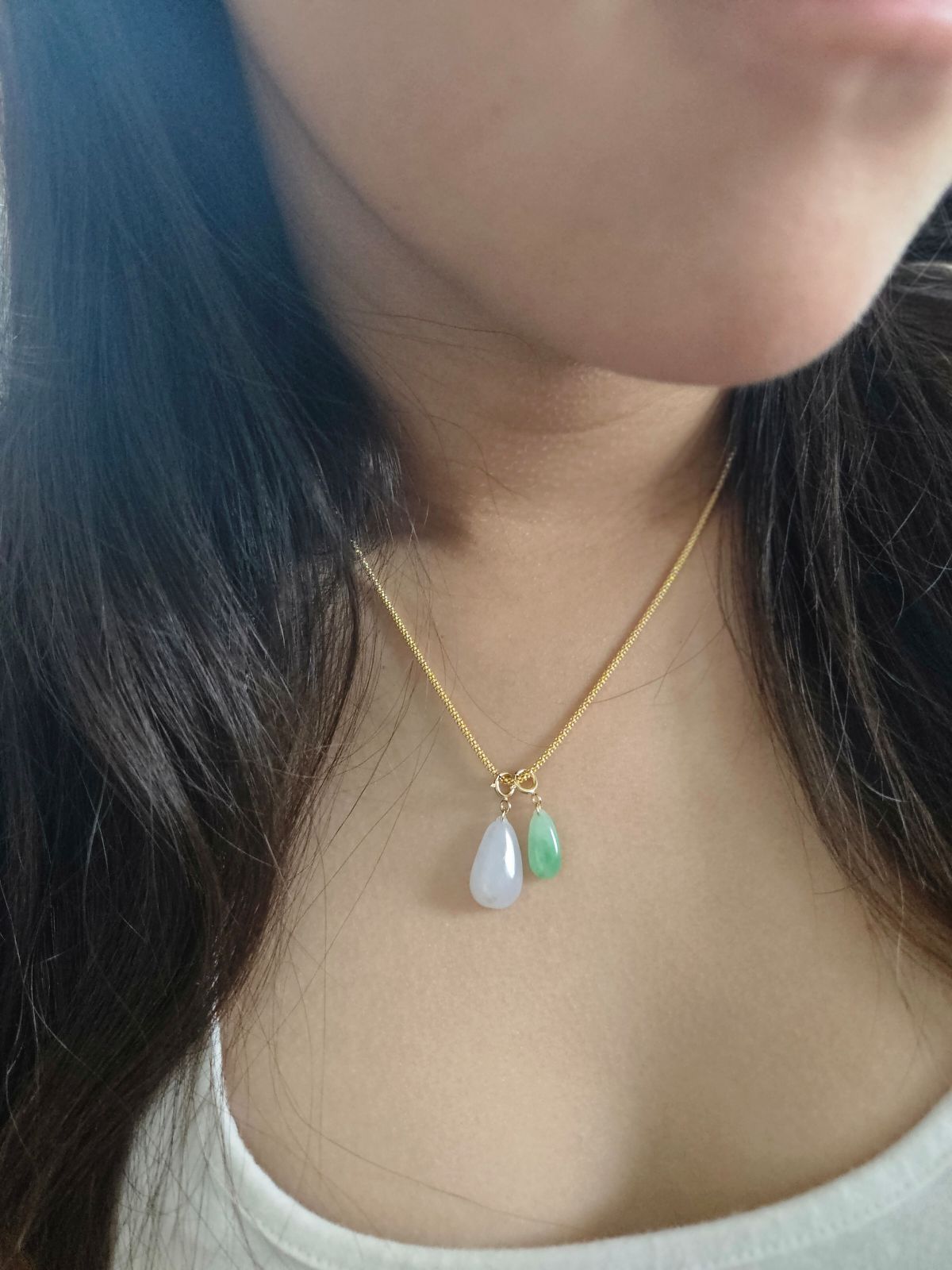 Certified Multifunction 100% Natural Grade A Burma ICY Jadeite Jade 18K Gold Charm, Pendant Each $600 ( Come with S925 Sliver Necklace)